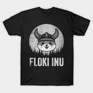 Vintage Floki Inu Coin  Floki Army To The Moon Crypto Token Cryptocurrency Wallet Birthday Gift For Men Women Kids T-Shirt